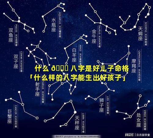 什么 🐋 八字是好儿子命格「什么样的八字能生出好孩子」